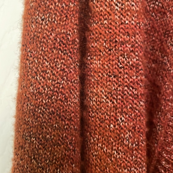 Dressbarn Fall Burnt Orange Open Front Cardigan Sweater Roomy - Picture 5 of 11